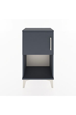 Arges Komodin 2 Raflı 2 Çekmeceli Tek Kapaklı 44x30x80 Antrasit-Antrasit