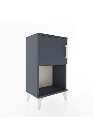 Arges Komodin 2 Raflı 2 Çekmeceli Tek Kapaklı 44x30x80 Antrasit-Antrasit