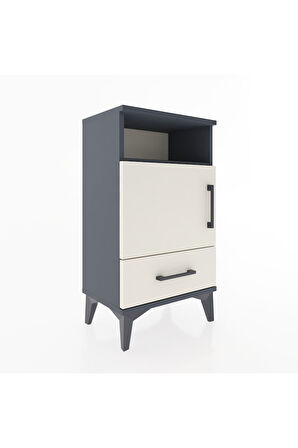 Arges Komodin 2 Raflı Tek Kapaklı 44x30x80 Antrasit-Aytaşı