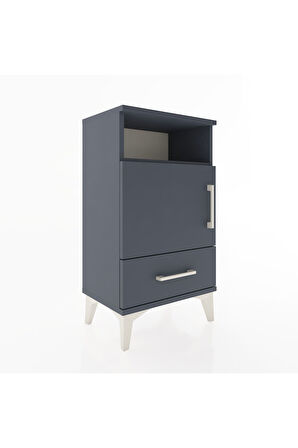 Arges Komodin 2 Raflı Tek Kapaklı 44x30x80 Antrasit-Antrasit