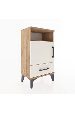 Arges Komodin 2 Raflı Tek Kapaklı 44x30x80 Çam-Aytaşı
