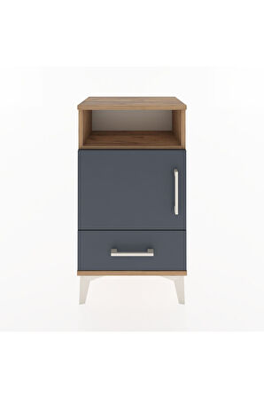 Arges Komodin 2 Raflı Tek Kapaklı 44x30x80 Çam-Antrasit