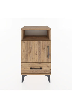 Arges Komodin 2 Raflı Tek Kapaklı 44x30x80 Çam-Çam