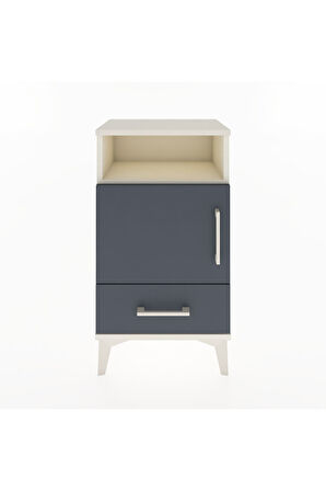 Arges Komodin 3 Raflı Tek Kapaklı 44x30x80 Aytaşı-Antrasit