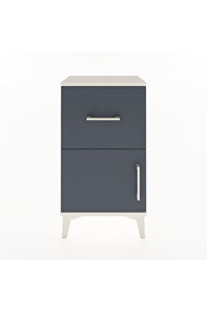 Arges Komodin 3 Raflı Tek Kapaklı 44x30x80 Aytaşı-Antrasit