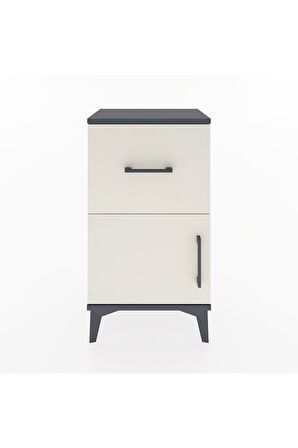 Arges Komodin 3 Raflı Tek Kapaklı 44x30x80 Antrasit-Aytaşı