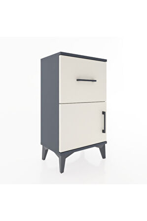 Arges Komodin 3 Raflı Tek Kapaklı 44x30x80 Antrasit-Aytaşı