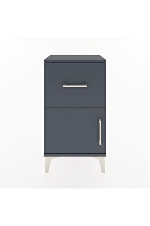 Arges Komodin 3 Raflı Tek Kapaklı 44x30x80 Antrasit-Antrasit