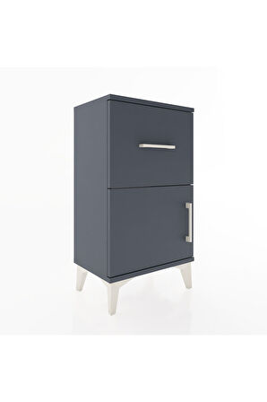 Arges Komodin 3 Raflı Tek Kapaklı 44x30x80 Antrasit-Antrasit