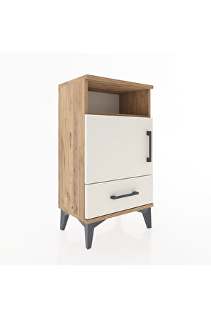 Arges Komodin 3 Raflı Tek Kapaklı 44x30x80 Çam-Aytaşı