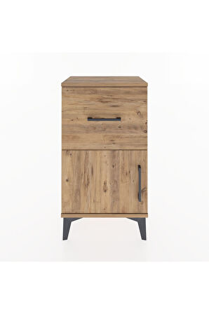 Arges Komodin 3 Raflı Tek Kapaklı 44x30x80 Çam-Çam