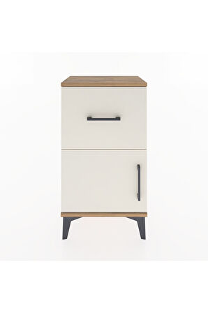 Arges Komodin Tek Raflı Tek Çekmeceli Tek Kapaklı 44x30x80 Çam-Aytaşı