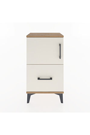 Arges Komodin Tek Raflı Tek Çekmeceli Tek Kapaklı 44x30x80 Çam-Aytaşı