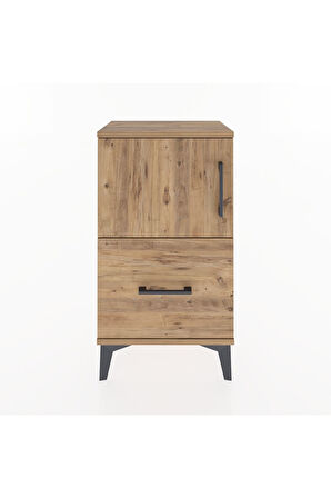 Arges Komodin Tek Raflı Tek Çekmeceli Tek Kapaklı 44x30x80 Çam-Çam
