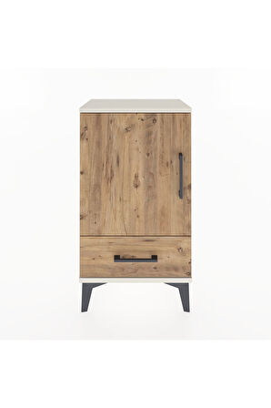 Arges Komodin 2 Raflı Tek Çekmeceli Tek Kapaklı 44x30x80 Aytaşı-Çam