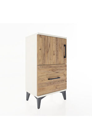 Arges Komodin 2 Raflı Tek Çekmeceli Tek Kapaklı 44x30x80 Aytaşı-Çam