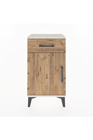 Arges Komodin 2 Raflı Tek Çekmeceli Tek Kapaklı 44x30x80 Aytaşı-Çam