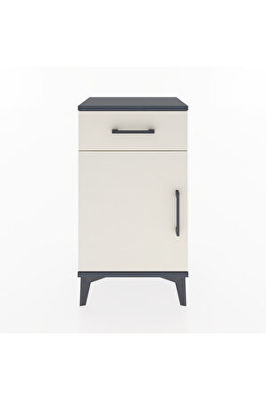 Arges Komodin 2 Raflı Tek Çekmeceli Tek Kapaklı 44x30x80 Antrasit-Aytaşı