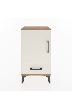 Arges Komodin 2 Raflı Tek Çekmeceli Tek Kapaklı 44x30x80 Çam-Aytaşı