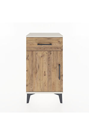 Arges Komodin Tek Raflı Tek Çekmeceli Tek Kapaklı 44x30x80 Aytaşı-Çam