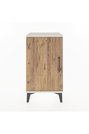 Arges Komodin Tek Raflı Tek Çekmeceli Tek Kapaklı 44x30x80 Aytaşı-Çam