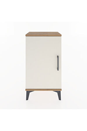 Arges Komodin Tek Raflı Tek Çekmeceli Tek Kapaklı 44x30x80 Çam-Aytaşı