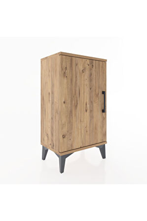 Arges Komodin Tek Raflı Tek Çekmeceli Tek Kapaklı 44x30x80 Çam-Çam