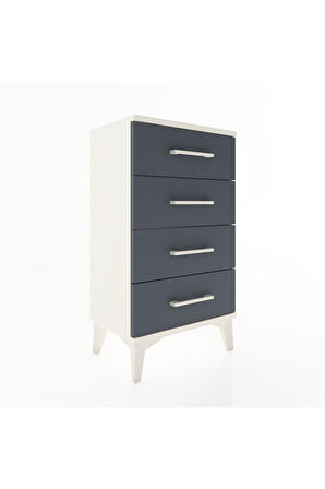 Arges Komodin 2 Raflı Tek Kapaklı 44x30x80 Aytaşı-Antrasit