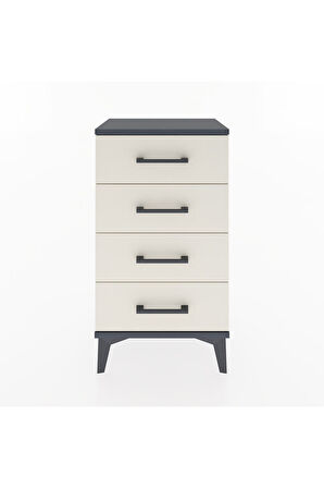 Arges Komodin 2 Raflı Tek Kapaklı 44x30x80 Antrasit-Aytaşı