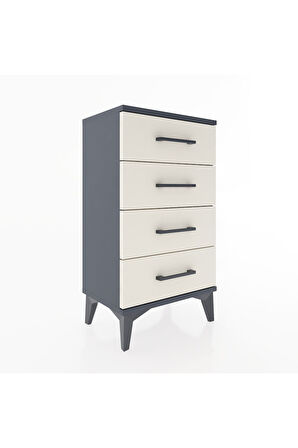 Arges Komodin 2 Raflı Tek Kapaklı 44x30x80 Antrasit-Aytaşı