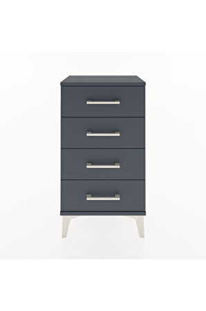 Arges Komodin 2 Raflı Tek Kapaklı 44x30x80 Antrasit-Antrasit