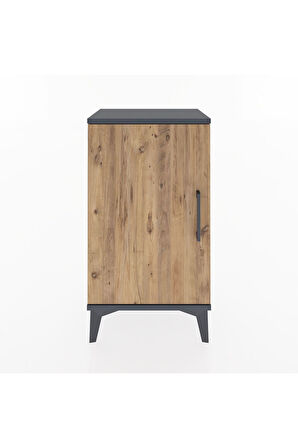 Arges Komodin 2 Raflı Tek Kapaklı 44x30x80 Antrasit-Çam