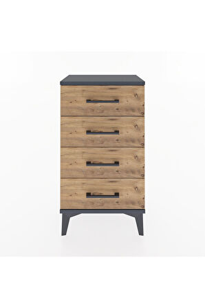 Arges Komodin 2 Raflı Tek Kapaklı 44x30x80 Antrasit-Çam