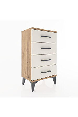 Arges Komodin 2 Raflı Tek Kapaklı 44x30x80 Çam-Aytaşı