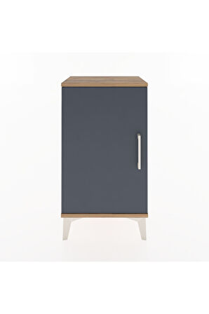 Arges Komodin 2 Raflı Tek Kapaklı 44x30x80 Çam-Antrasit