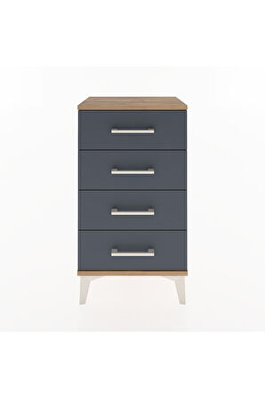 Arges Komodin 2 Raflı Tek Kapaklı 44x30x80 Çam-Antrasit