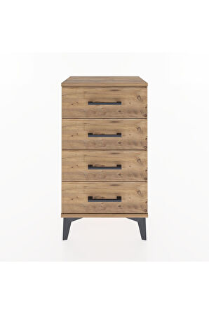 Arges Komodin 2 Raflı Tek Kapaklı 44x30x80 Çam-Çam
