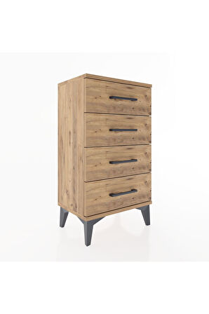 Arges Komodin 2 Raflı Tek Kapaklı 44x30x80 Çam-Çam