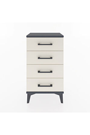 Arges Komodin 4 Çekmeceli 44x30x80 Antrasit-Aytaşı