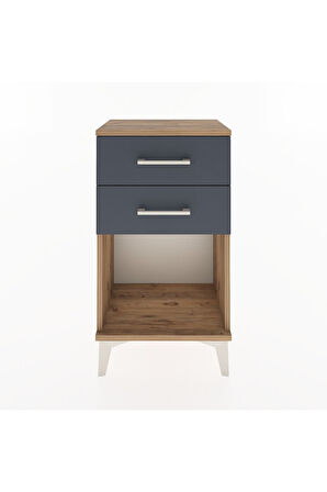 Arges Komodin 4 Çekmeceli 44x30x80 Çam-Antrasit