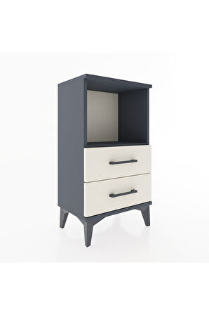 Arges Komodin 2 Çekmeceli 44x30x80 Antrasit-Aytaşı