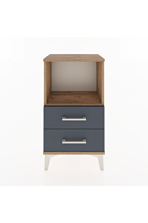 Arges Komodin 2 Çekmeceli 44x30x80 Çam-Antrasit