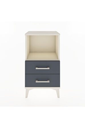 Arges Komodin Tek Raflı 2 Çekmeceli 44x30x80 Aytaşı-Antrasit