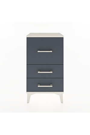 Arges Komodin Tek Raflı 2 Çekmeceli 44x30x80 Aytaşı-Antrasit