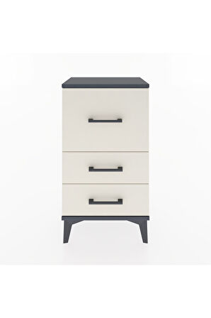 Arges Komodin Tek Raflı 2 Çekmeceli 44x30x80 Antrasit-Aytaşı