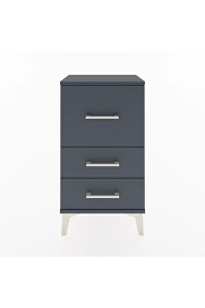 Arges Komodin Tek Raflı 2 Çekmeceli 44x30x80 Antrasit-Antrasit
