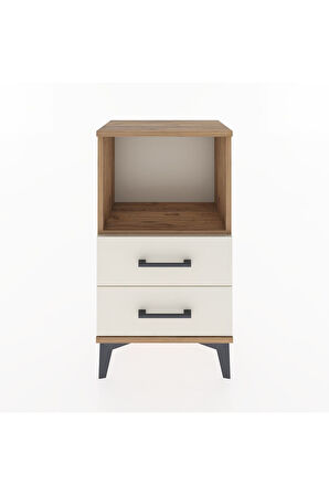 Arges Komodin Tek Raflı 2 Çekmeceli 44x30x80 Çam-Aytaşı