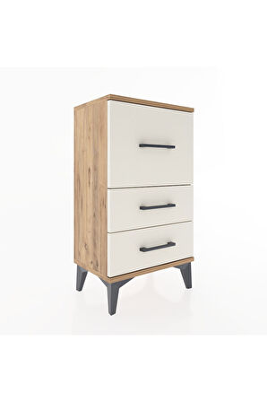 Arges Komodin Tek Raflı 2 Çekmeceli 44x30x80 Çam-Aytaşı