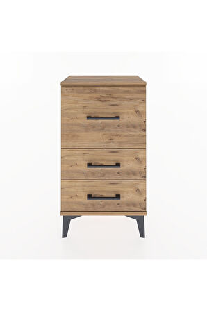 Arges Komodin Tek Raflı 2 Çekmeceli 44x30x80 Çam-Çam