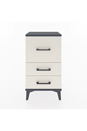 Arges Komodin 3 Çekmeceli 44x30x80 Antrasit-Aytaşı